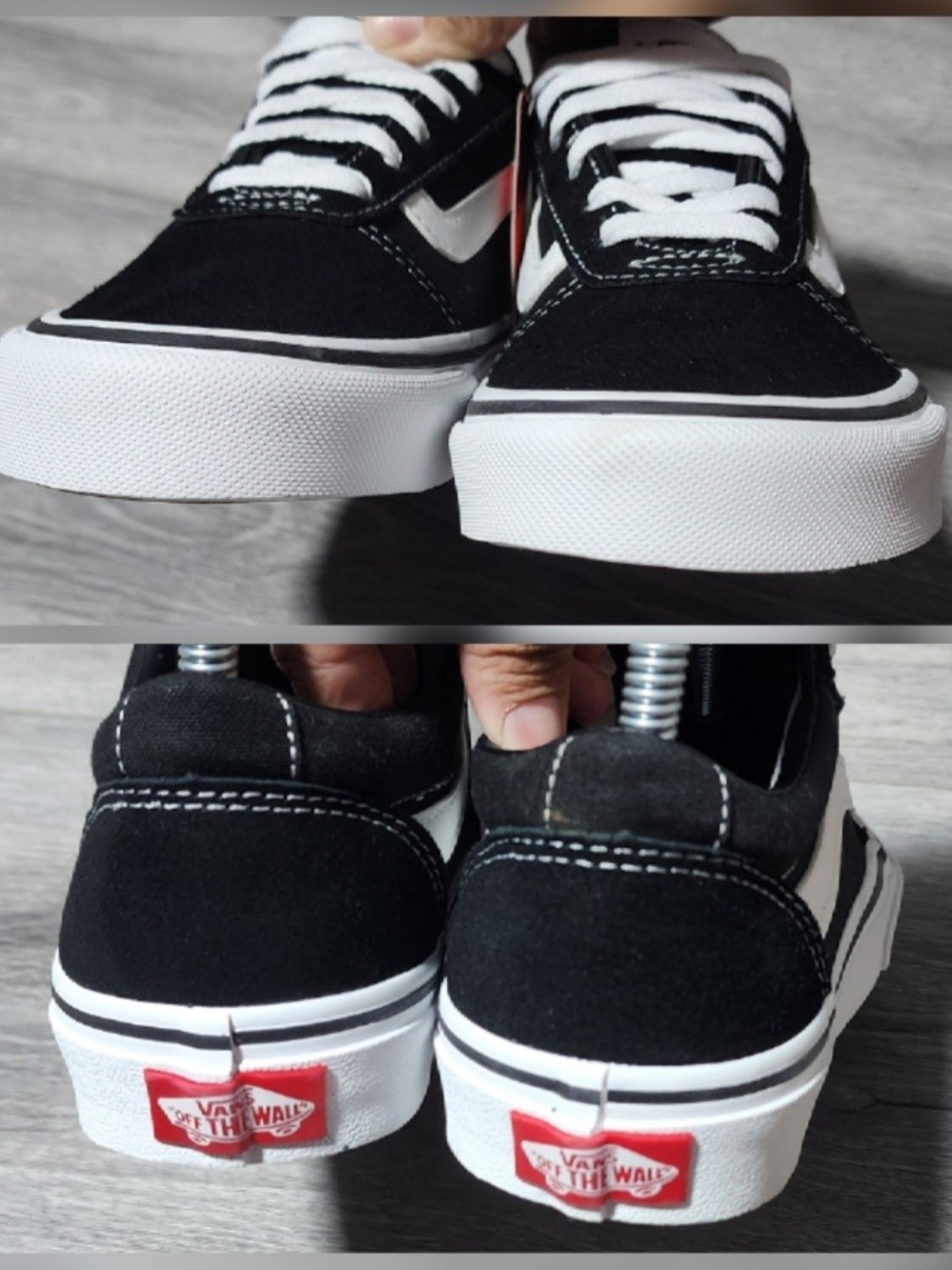 NWT Vans Ward Low Top Black & White Suede & Canvas Sneakers Womens Size 6 - Picture 4 of 7